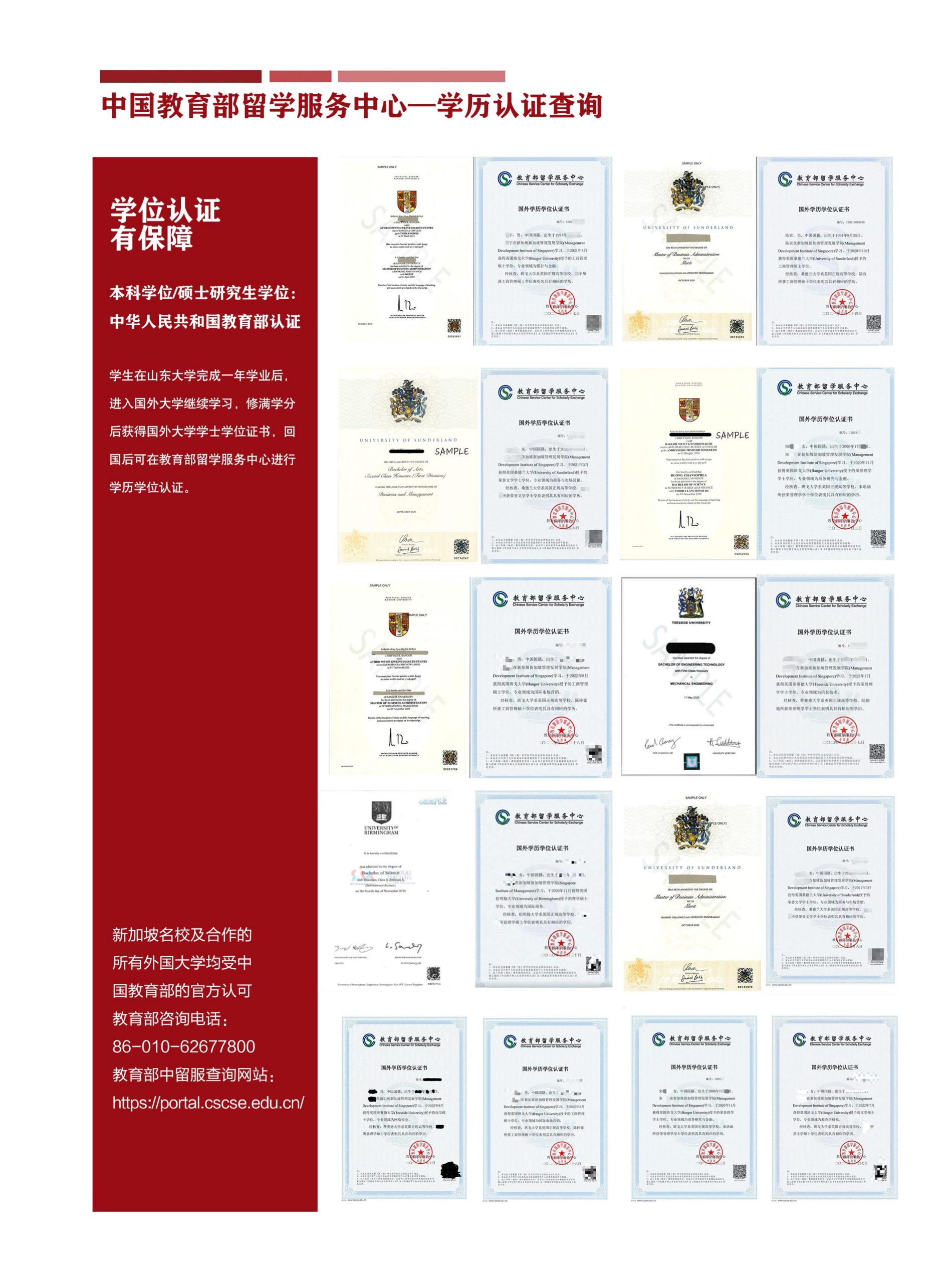 山东大学海外名校国际教育项目（俄罗斯方向、新加坡方向）招生简章
